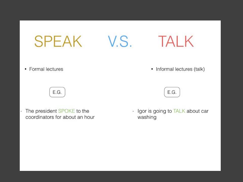 a talk vs speech